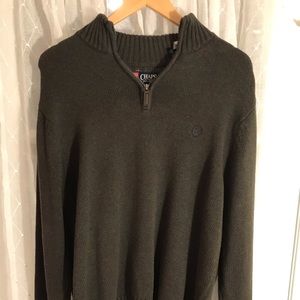 Chaps Men’s Sweater, Quarterzip, Size L